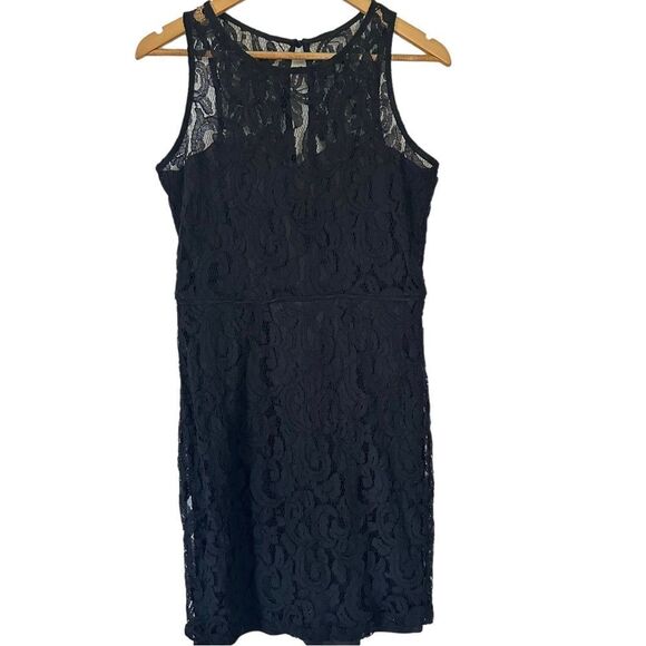 MARINA Black Lace Mini Dress - Picture 4 of 15